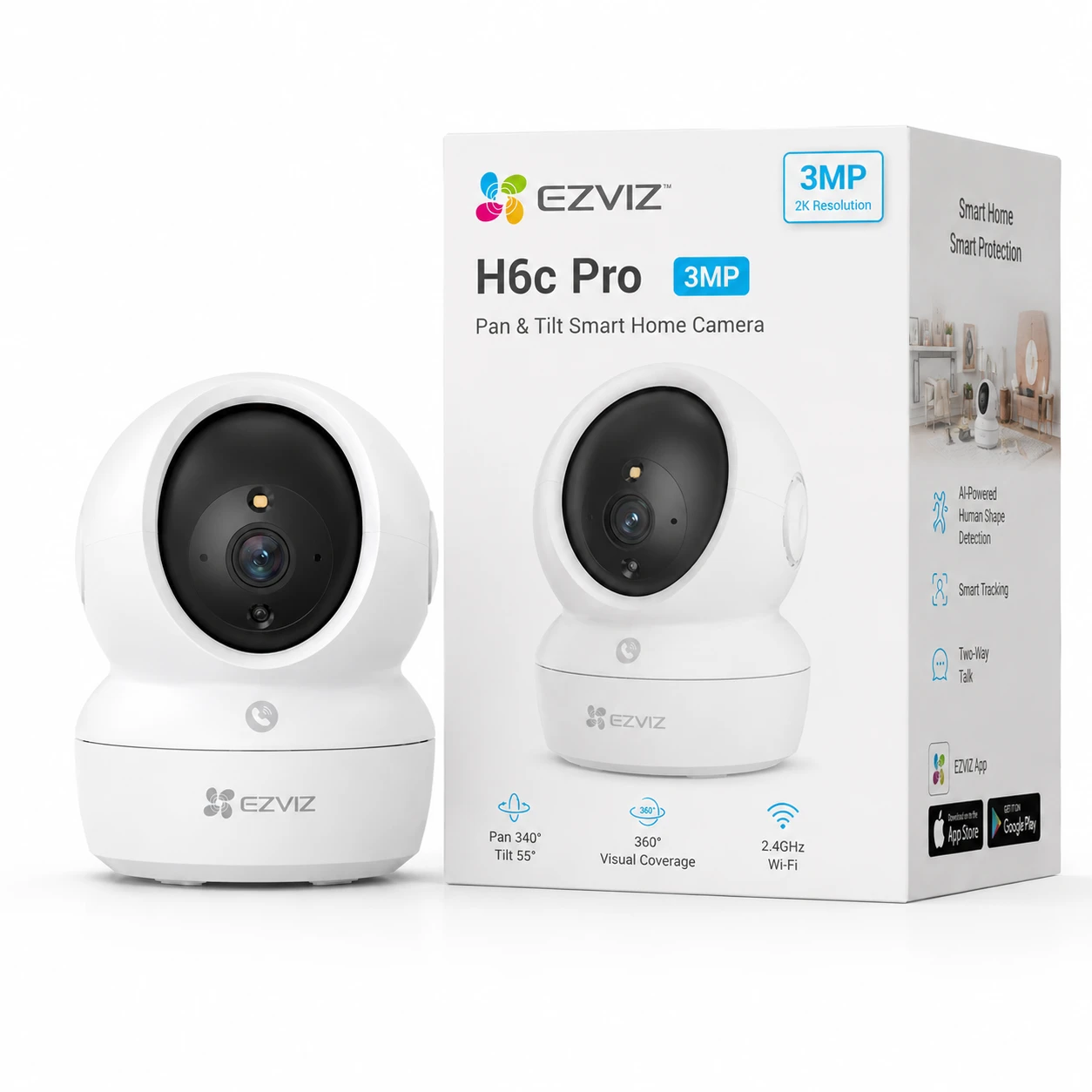 EZVIZ CS-H6c Pro 3MP 2K Pan & Tilt Smart WiFi Camera
